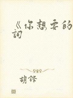 《你想要的》歌词