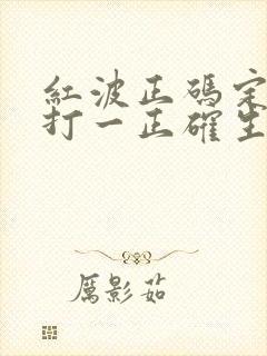 红波正码定开出打一正确生肖