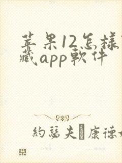 苹果12怎样隐藏app软件
