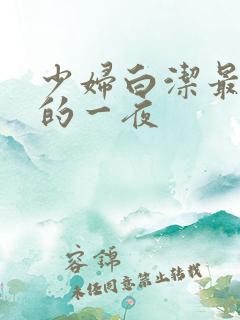 少妇白洁最刺激的一夜