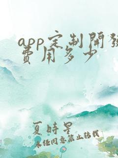 app定制开发费用多少