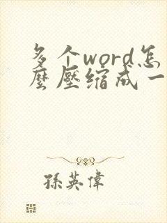 多个word怎么压缩成一个压缩包