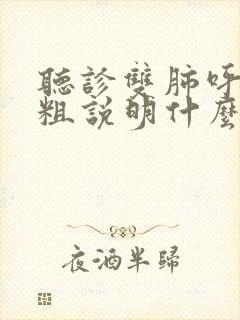 听诊双肺呼吸音粗说明什么
