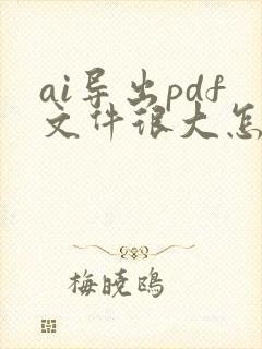 ai导出pdf文件很大怎么处理