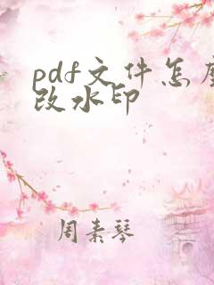 pdf文件怎么改水印