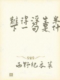 难得浮生半日闲下一句是什么