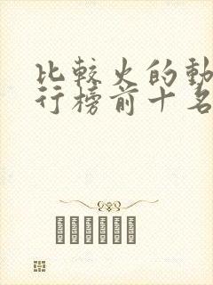 比较火的动漫排行榜前十名