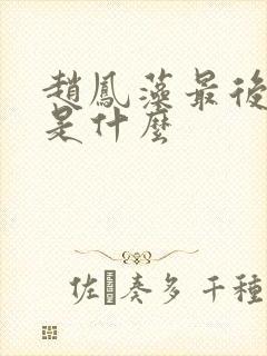 赵凤藻最后结局是什么