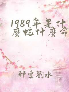 1989年是什么蛇什么命五行缺啥