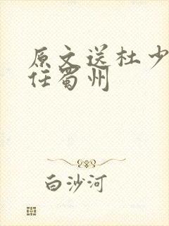 原文送杜少府之任蜀州