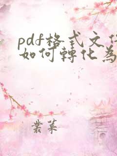 pdf格式文件如何转化为word格式