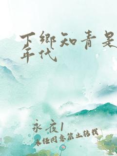 下乡知青是什么年代