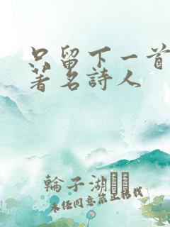 只留下一首诗的著名诗人