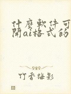 什么软件可以打开ai格式的文件