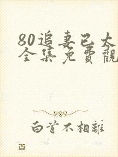 80追妻已太迟全集免费观看电视剧