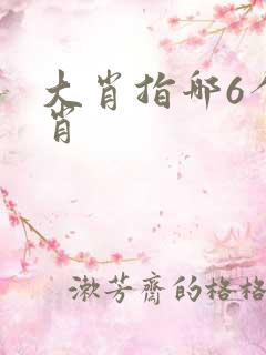 大肖指哪6个生肖