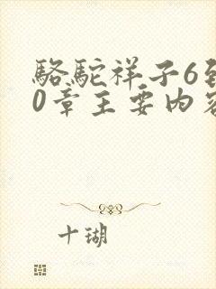 骆驼祥子6到10章主要内容
