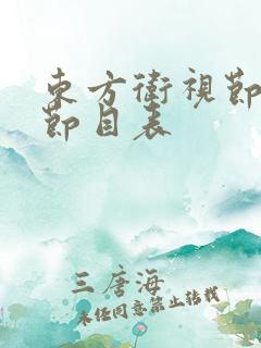 东方卫视节目单节目表