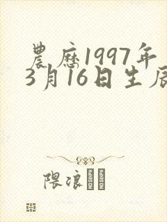农历1997年3月16日生辰八字