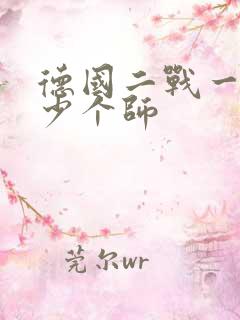 德国二战一共多少个师