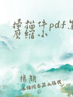 扫描件pdf怎么缩小