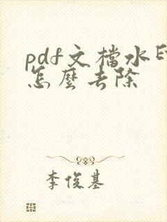 pdf文档水印怎么去除