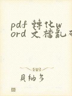 pdf 转化word 文档乱码了怎么办?