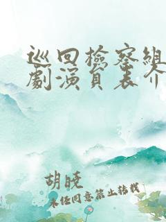 巡回检察组电视剧演员表介绍
