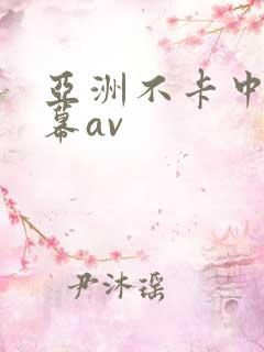 亚洲不卡中文字幕av