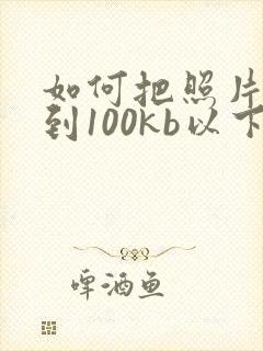 如何把照片压缩到100kb以下