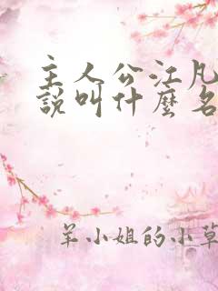 主人公江凡的小说叫什么名字
