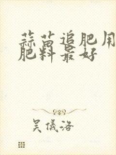 蒜苗追肥用什么肥料最好