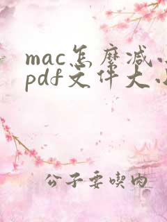 mac怎么减小pdf文件大小
