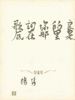 歌词你的良心到底在哪里是什么歌