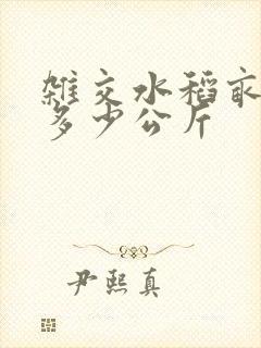 杂交水稻亩产量多少公斤