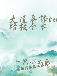 大道争锋txt精校全本
