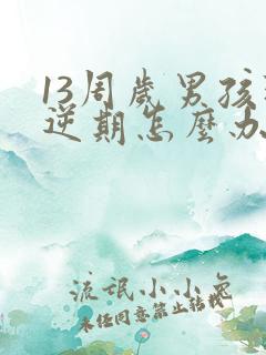 13周岁男孩叛逆期怎么办