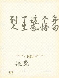到了这个年龄的人生感悟句子