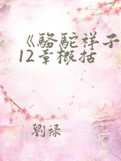 《骆驼祥子》第12章概括