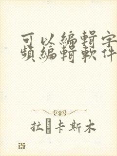 可以编辑字幕视频编辑软件