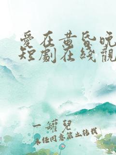 爱在黄昏晚风时短剧在线观看