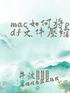 mac如何将pdf文件压缩变小