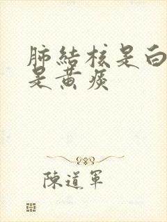 肺结核是白痰还是黄痰