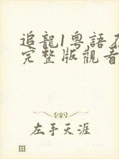 追龙1粤语在线完整版观看