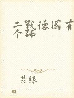 二战德国有多少个师