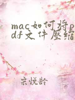 mac如何将pdf文件压缩变小