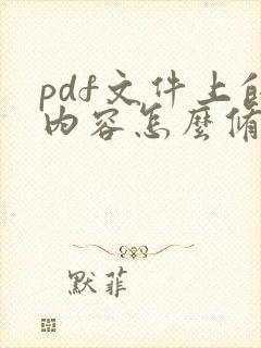 pdf文件上的内容怎么修改