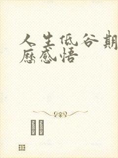 人生低谷期的经历感悟