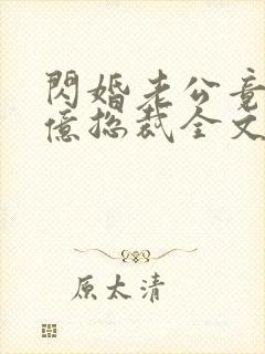 闪婚老公竟是千亿总裁全文版