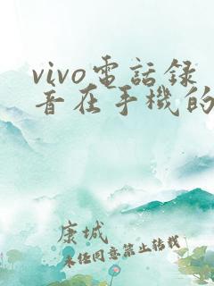 vivo电话录音在手机的什么位置可以找到